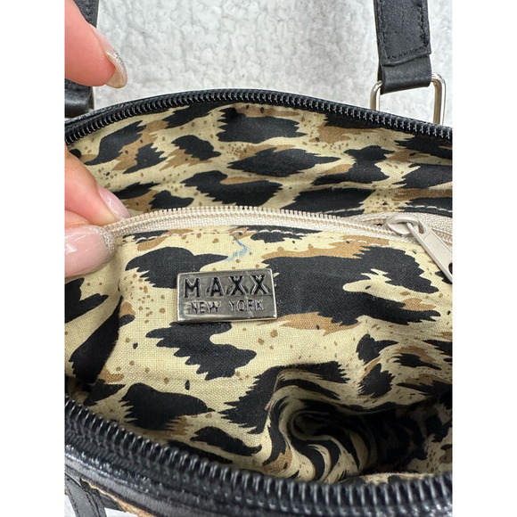 Maxx New York Womens Shoulder Bag Purse Beige Straw & Leather Dual Handle - Picture 9 of 9